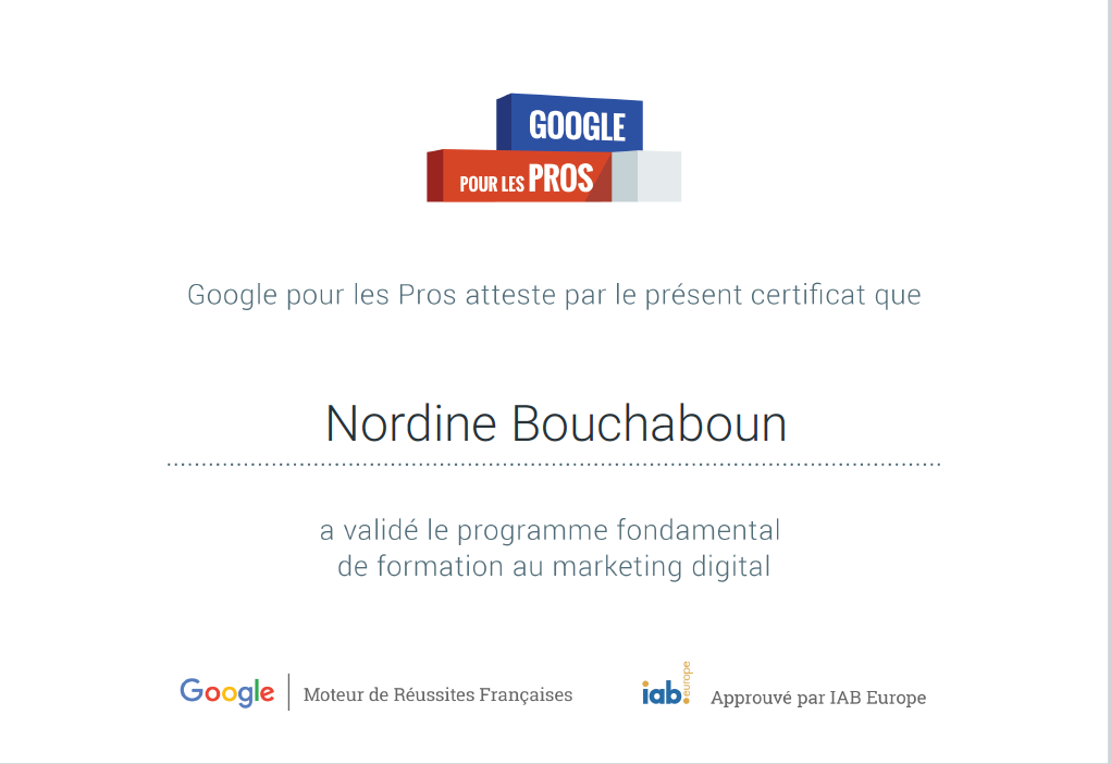 Certification Google Pro Marketing Digital